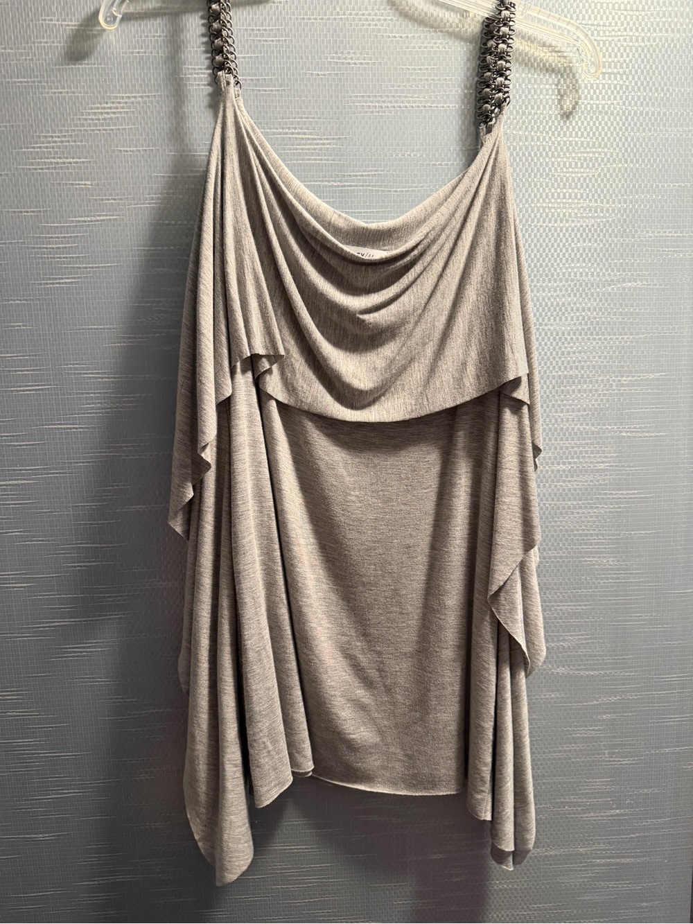 Bailey/44 Gray Draped Chain Strap Top – Made in USA – Medium
